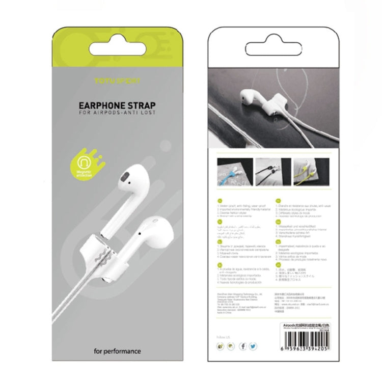 TOTUDESIGN Popular Series Wireless Headphones Silicone Magnetic Absorption Anti-lost Sport Strap for Apple AirPods, Cable Length: 65cm