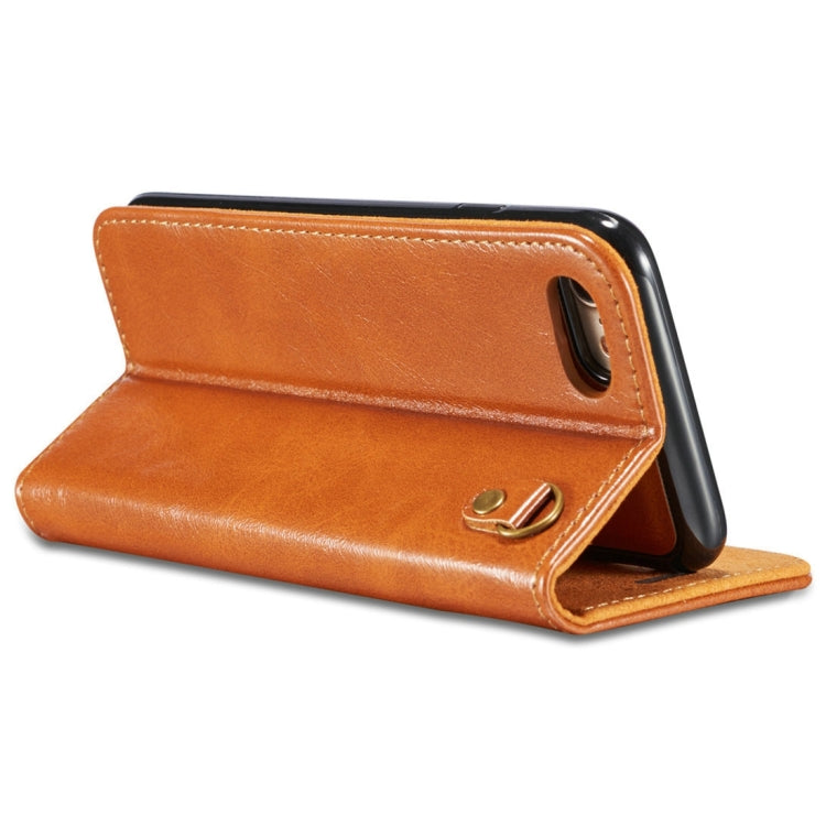 DG.MING for iPhone 8 & 7 Genuine Leather Horizontal Flip Detachable Magnetic Protective Case with Holder & Card Slots & Lanyard