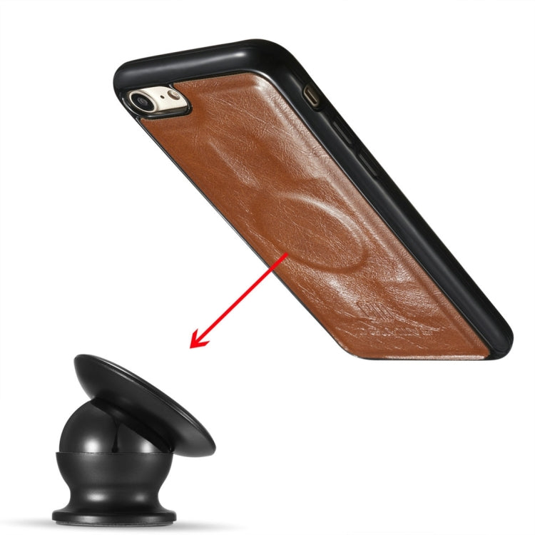 DG.MING for iPhone 8 & 7 Genuine Leather Horizontal Flip Detachable Magnetic Protective Case with Holder & Card Slots & Lanyard
