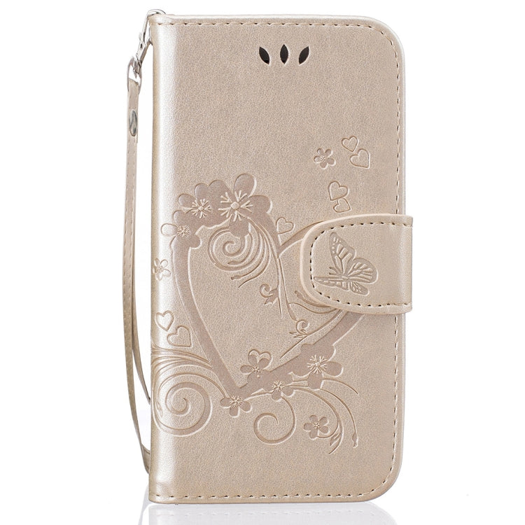For iPhone SE 2020 & 8 & 7 Pressed Flowers Butterfly Love Pattern Horizontal Flip Leather Case with Holder & Card Slots & Wallet & Lanyard & Photo Frame