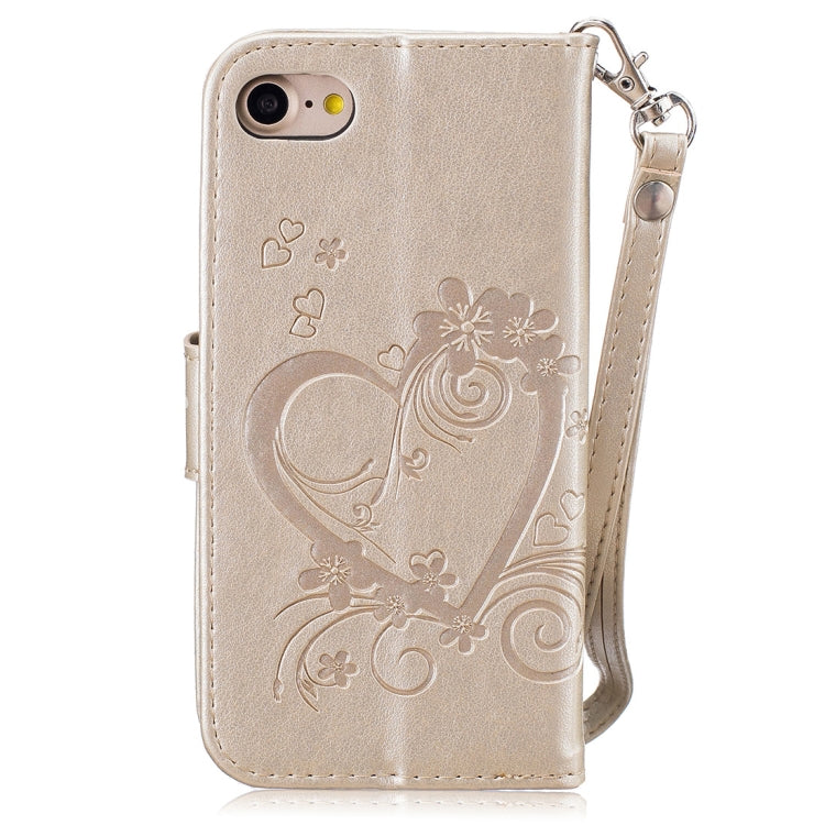 For iPhone SE 2020 & 8 & 7 Pressed Flowers Butterfly Love Pattern Horizontal Flip Leather Case with Holder & Card Slots & Wallet & Lanyard & Photo Frame
