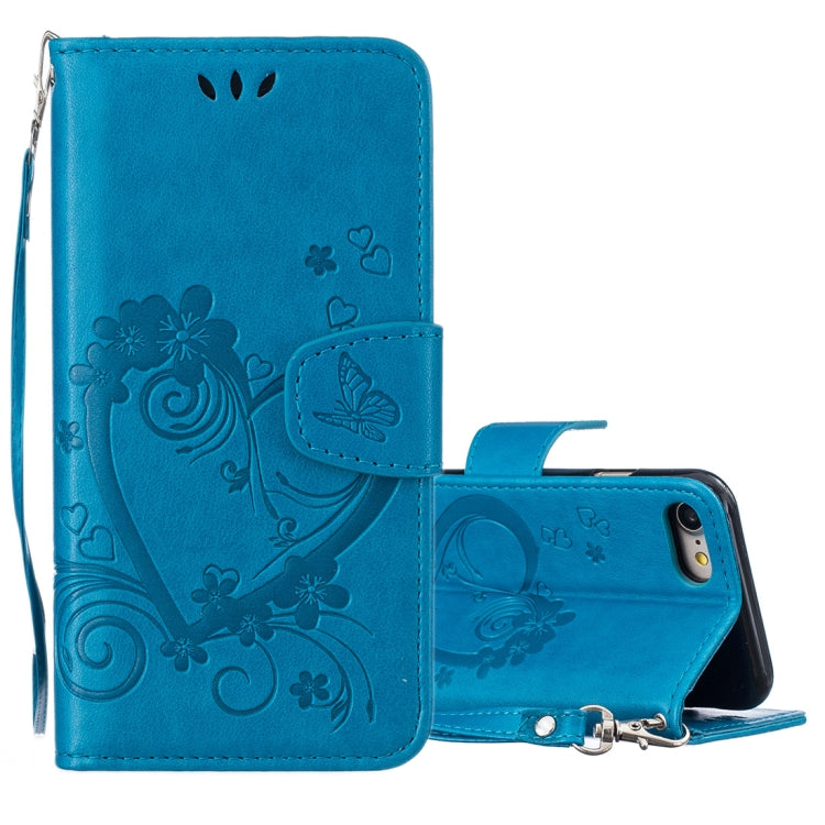 For iPhone SE 2020 & 8 & 7 Pressed Flowers Butterfly Love Pattern Horizontal Flip Leather Case with Holder & Card Slots & Wallet & Lanyard & Photo Frame