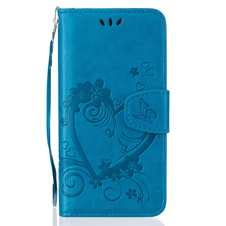 For iPhone SE 2020 & 8 & 7 Pressed Flowers Butterfly Love Pattern Horizontal Flip Leather Case with Holder & Card Slots & Wallet & Lanyard & Photo Frame