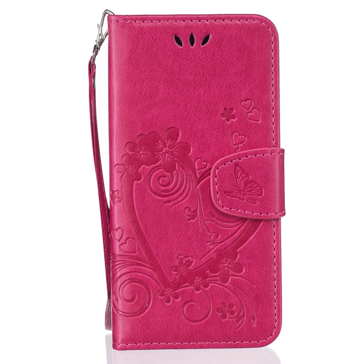 For iPhone SE 2020 & 8 & 7 Pressed Flowers Butterfly Love Pattern Horizontal Flip Leather Case with Holder & Card Slots & Wallet & Lanyard & Photo Frame