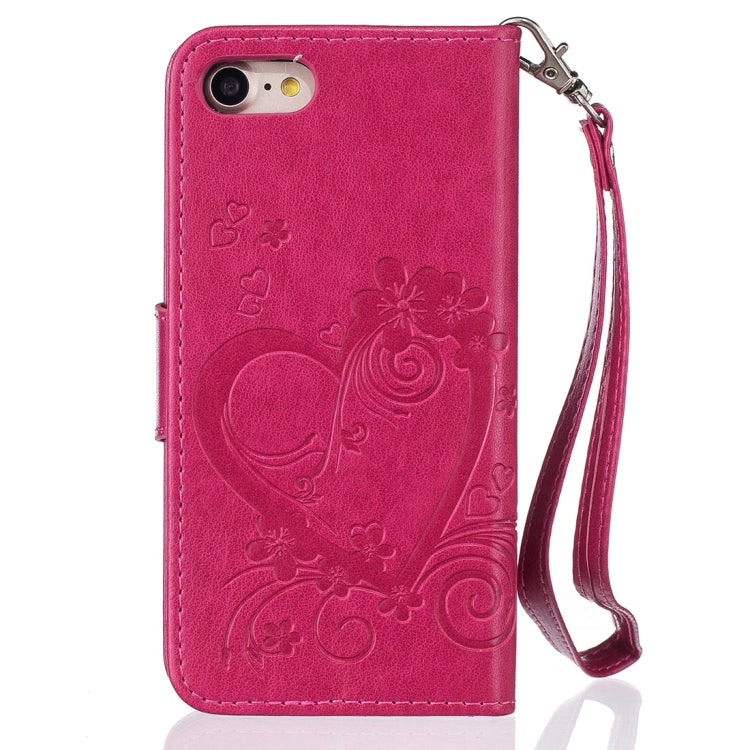 For iPhone SE 2020 & 8 & 7 Pressed Flowers Butterfly Love Pattern Horizontal Flip Leather Case with Holder & Card Slots & Wallet & Lanyard & Photo Frame