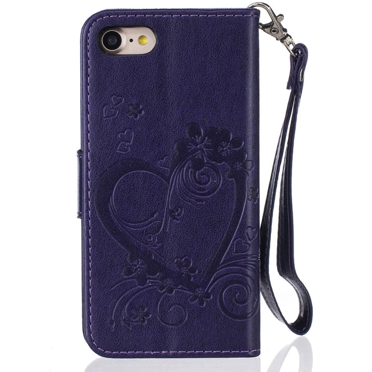 For iPhone SE 2020 & 8 & 7 Pressed Flowers Butterfly Love Pattern Horizontal Flip Leather Case with Holder & Card Slots & Wallet & Lanyard & Photo Frame