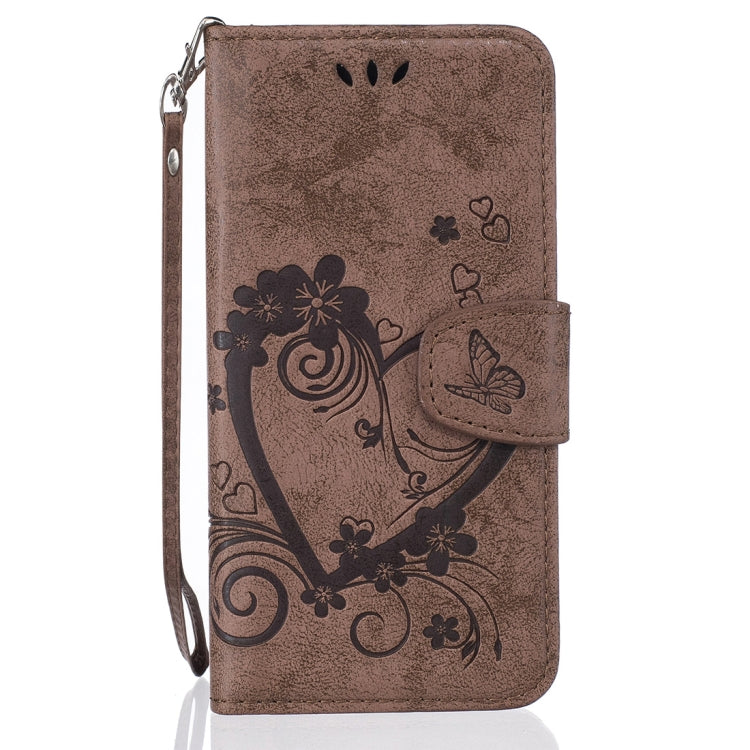 For iPhone SE 2020 & 8 & 7 Pressed Flowers Butterfly Love Pattern Horizontal Flip Leather Case with Holder & Card Slots & Wallet & Lanyard & Photo Frame
