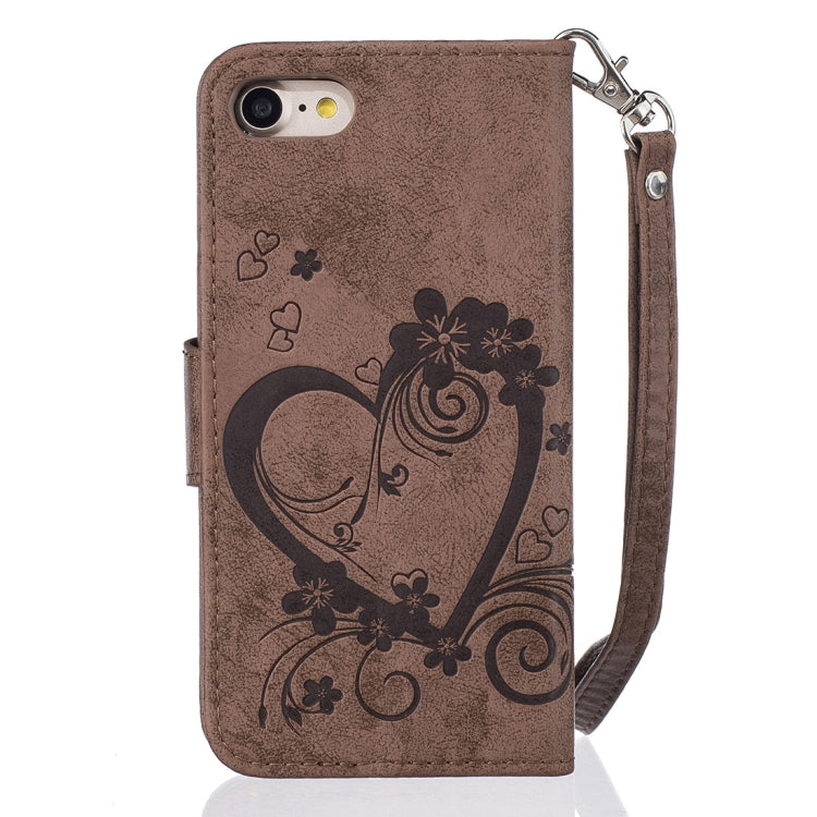 For iPhone SE 2020 & 8 & 7 Pressed Flowers Butterfly Love Pattern Horizontal Flip Leather Case with Holder & Card Slots & Wallet & Lanyard & Photo Frame