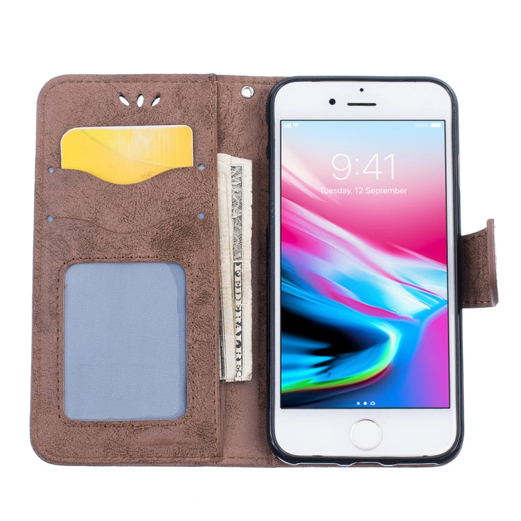 For iPhone SE 2020 & 8 & 7 Pressed Flowers Butterfly Love Pattern Horizontal Flip Leather Case with Holder & Card Slots & Wallet & Lanyard & Photo Frame