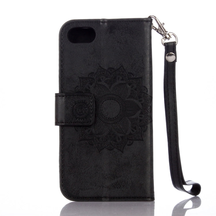 For iPhone SE 2020 & 8 & 7 Mandragora Pattern Crystal Encrusted Horizontal Flip Leather Case with Card Slot & Holder & Wallet & Lanyard