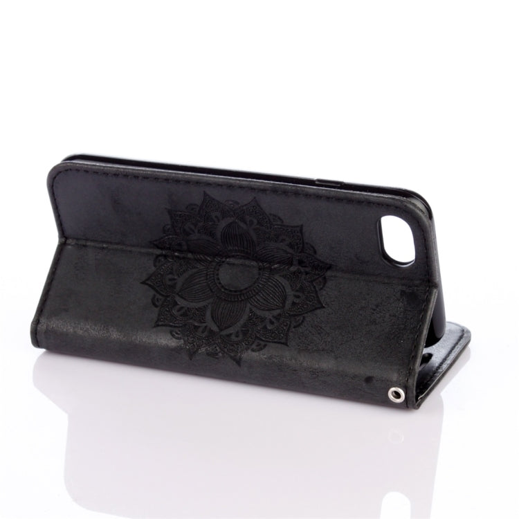 For iPhone SE 2020 & 8 & 7 Mandragora Pattern Crystal Encrusted Horizontal Flip Leather Case with Card Slot & Holder & Wallet & Lanyard