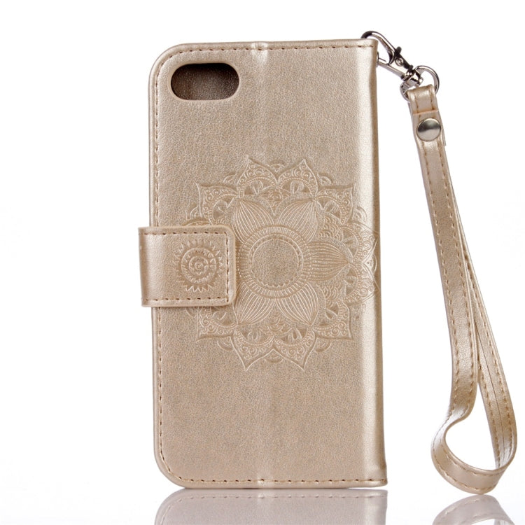 For iPhone SE 2020 & 8 & 7 Mandragora Pattern Crystal Encrusted Horizontal Flip Leather Case with Card Slot & Holder & Wallet & Lanyard