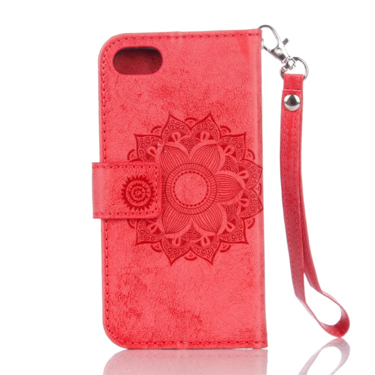For iPhone SE 2020 & 8 & 7 Mandragora Pattern Crystal Encrusted Horizontal Flip Leather Case with Card Slot & Holder & Wallet & Lanyard