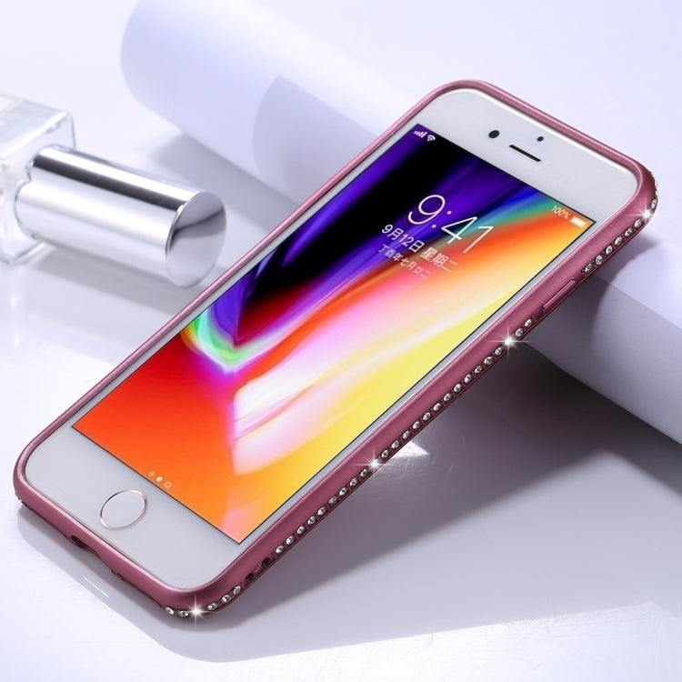For iPhone SE 2020 & 8 & 7 Crystal Decor Sides Frosted Soft TPU Protective Back Case