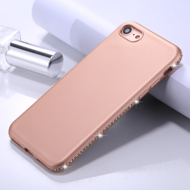 For iPhone SE 2020 & 8 & 7 Crystal Decor Sides Frosted Soft TPU Protective Back Case