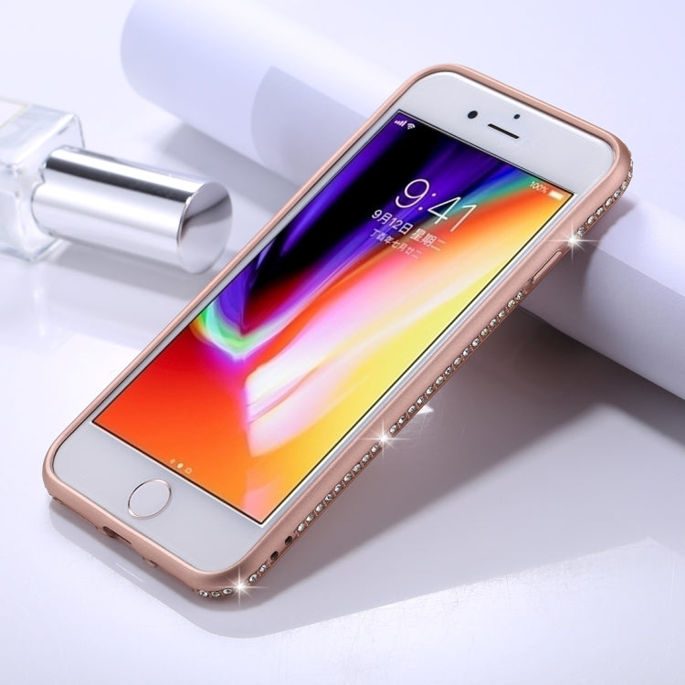 For iPhone SE 2020 & 8 & 7 Crystal Decor Sides Frosted Soft TPU Protective Back Case