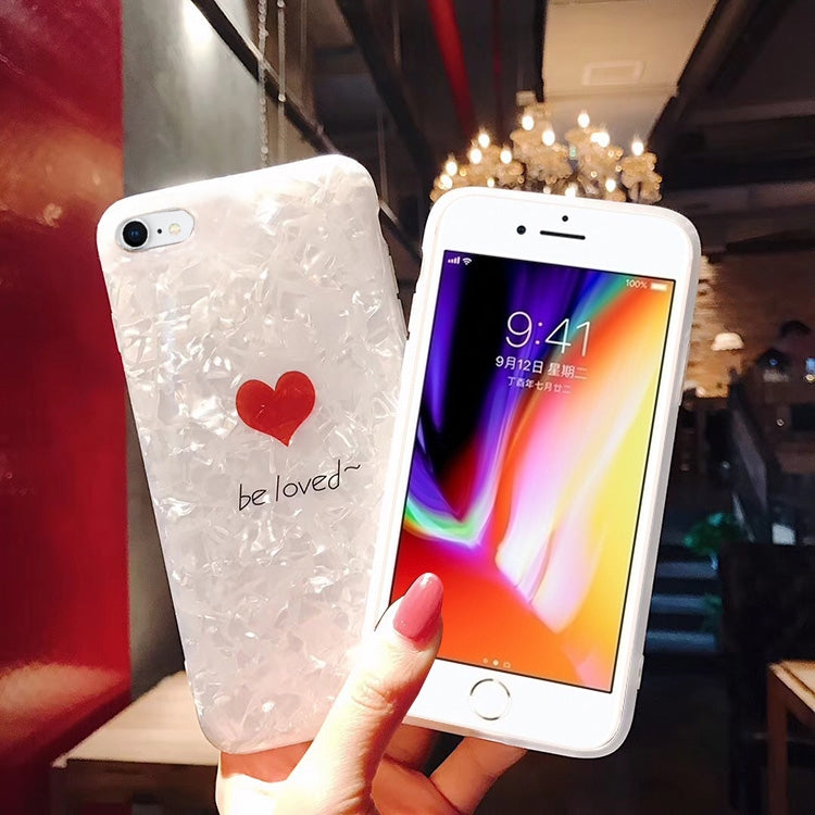 Shell Heart Pattern Case For iPhone SE 2020 & 8 & 7