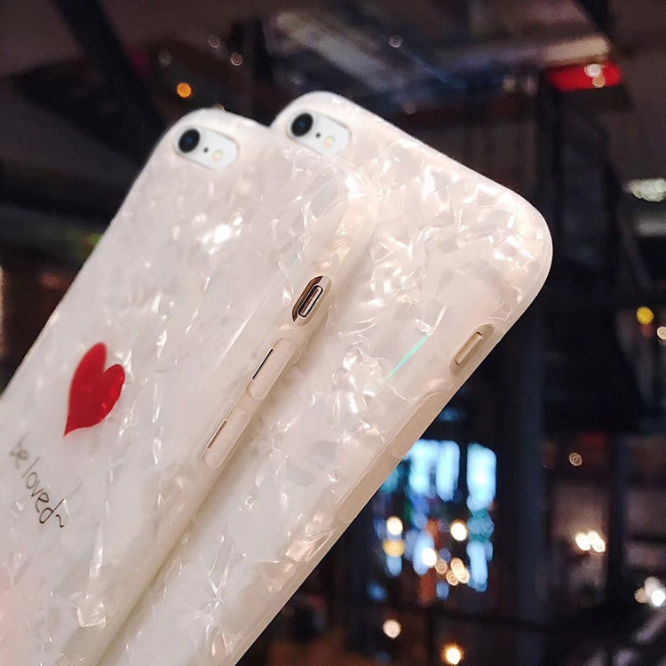 Shell Heart Pattern Case For iPhone SE 2020 & 8 & 7