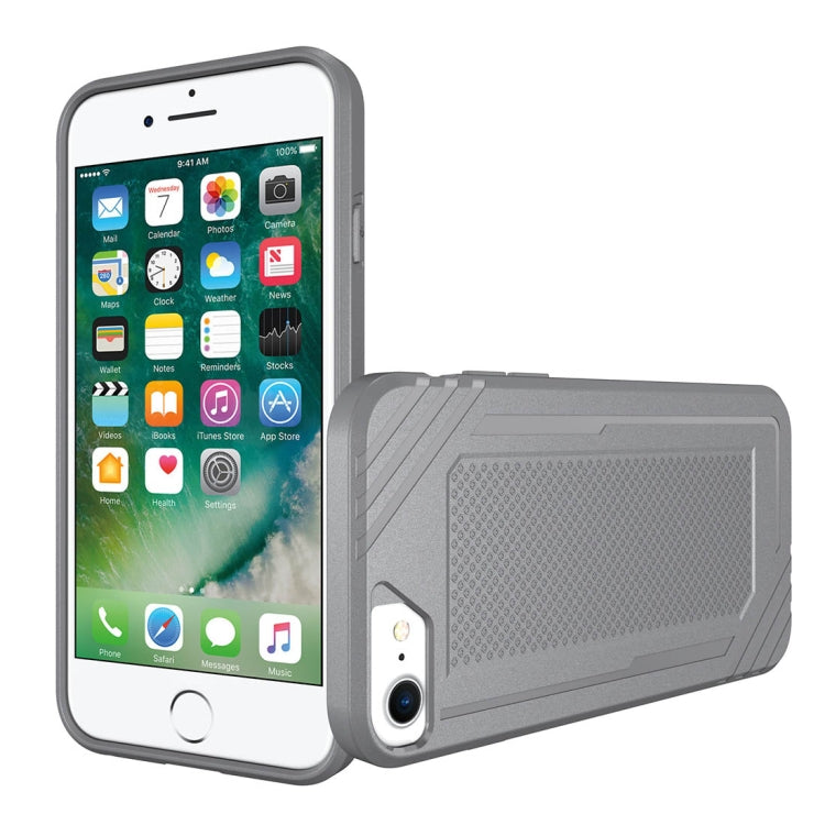 For iPhone SE 2020 & 8 & 7 & 6 Lattice Texture TPU Shockproof Protective Back Cover Case