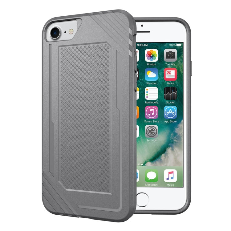 For iPhone SE 2020 & 8 & 7 & 6 Lattice Texture TPU Shockproof Protective Back Cover Case