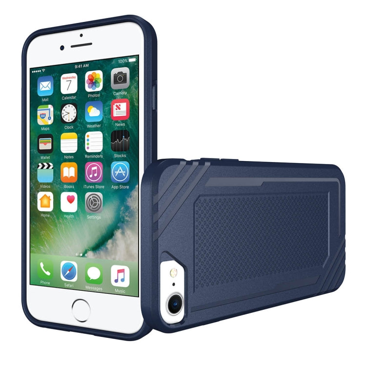 For iPhone SE 2020 & 8 & 7 & 6 Lattice Texture TPU Shockproof Protective Back Cover Case