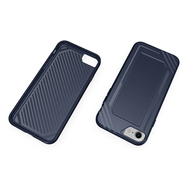 For iPhone SE 2020 & 8 & 7 & 6 Lattice Texture TPU Shockproof Protective Back Cover Case
