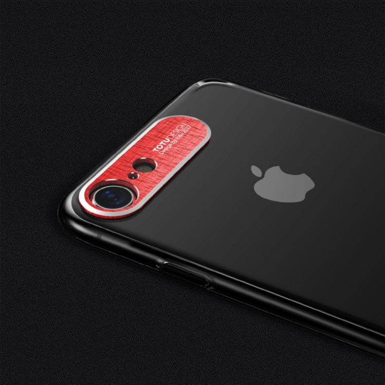 TOTUDESIGN  Clear Crystal Series Transparent PC Protective Case For iPhone SE 2020 & 8 & 7(Red)