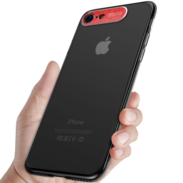 TOTUDESIGN  Clear Crystal Series Transparent PC Protective Case For iPhone SE 2020 & 8 & 7(Red)