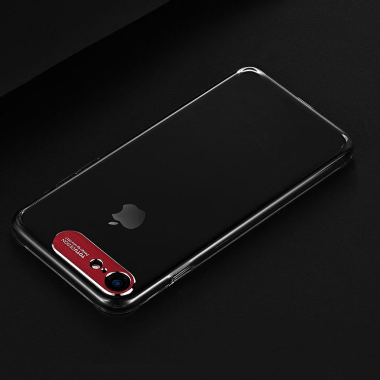 TOTUDESIGN  Clear Crystal Series Transparent PC Protective Case For iPhone SE 2020 & 8 & 7(Red)