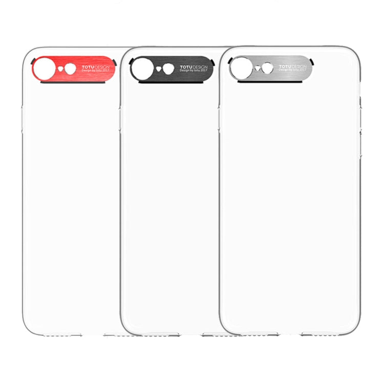 TOTUDESIGN  Clear Crystal Series Transparent PC Protective Case For iPhone SE 2020 & 8 & 7(Red)