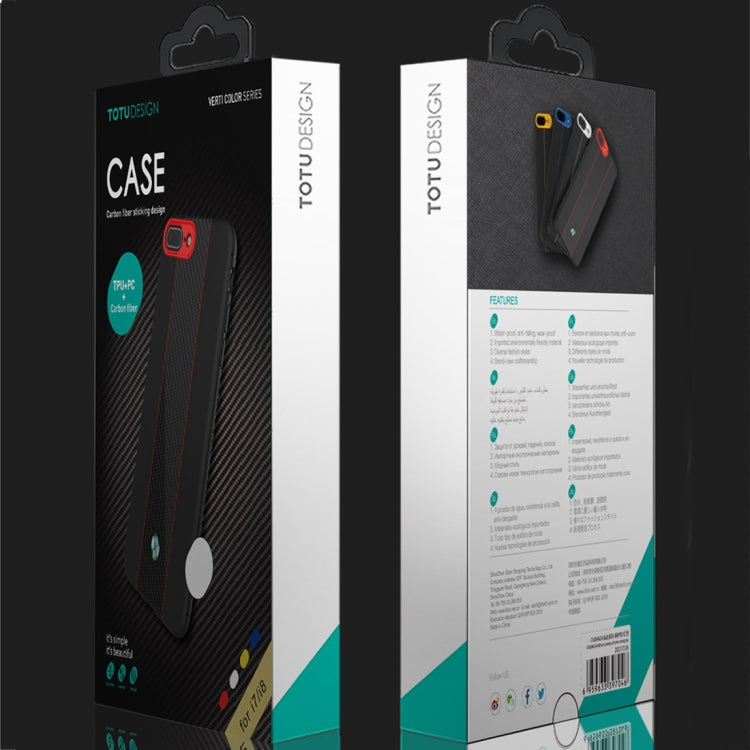 TOTUDESIGN  Colourful Series TPU+PC+Carbon Fibre Protective Case For iPhone SE 2020 & 8 & 7
