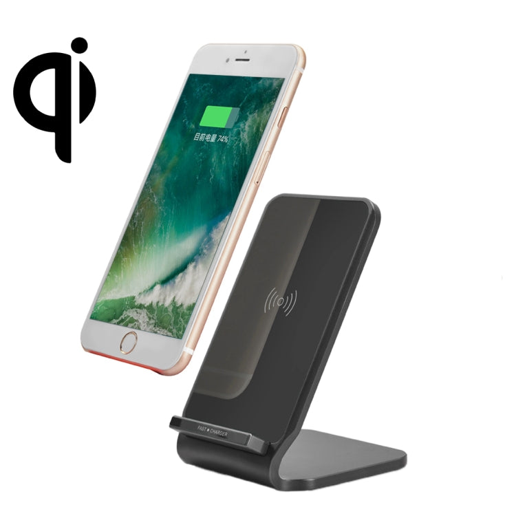 N11 DC5V 1A / 9V 1.1A 10W Max Output Metal Qi Standard 2 Coil Wireless Charger, For iPhone X & 8 & 8 Plus, Galaxy S8 & S8 +, Huawei, Xiaomi, LG, Nokia, Google and Other Smart Phones(Black)