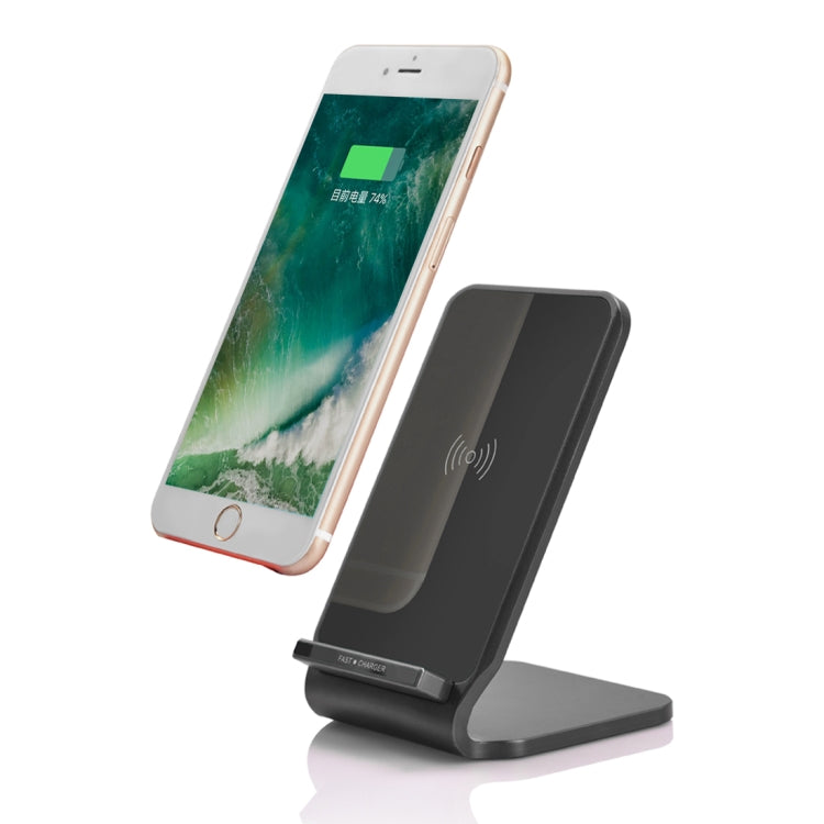 N11 DC5V 1A / 9V 1.1A 10W Max Output Metal Qi Standard 2 Coil Wireless Charger, For iPhone X & 8 & 8 Plus, Galaxy S8 & S8 +, Huawei, Xiaomi, LG, Nokia, Google and Other Smart Phones(Black)