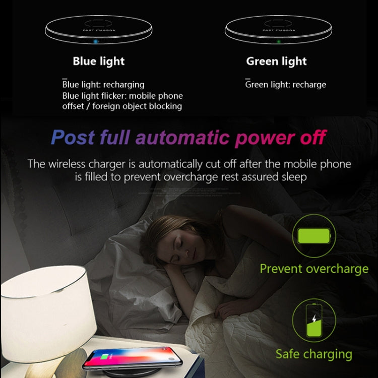 N9 5V/1A Output Aviation Aluminum Qi Standard Wireless Charger, For iPhone X & 8 & 8 Plus, Galaxy S8 & S8 +, Huawei, Xiaomi, LG, Nokia, Google and Other Smart Phones