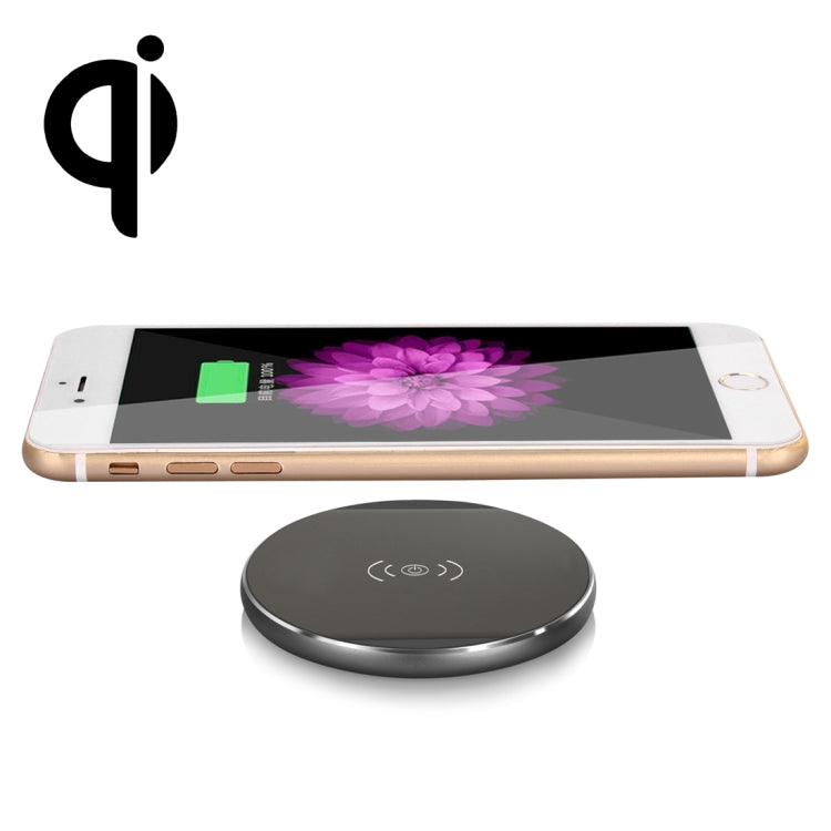 N8 5V/1A Output Aviation Aluminum Qi Standard Wireless Charger, For iPhone X & 8 & 8 Plus, Galaxy S8 & S8 +, Huawei, Xiaomi, LG, Nokia, Google and Other Smart Phones