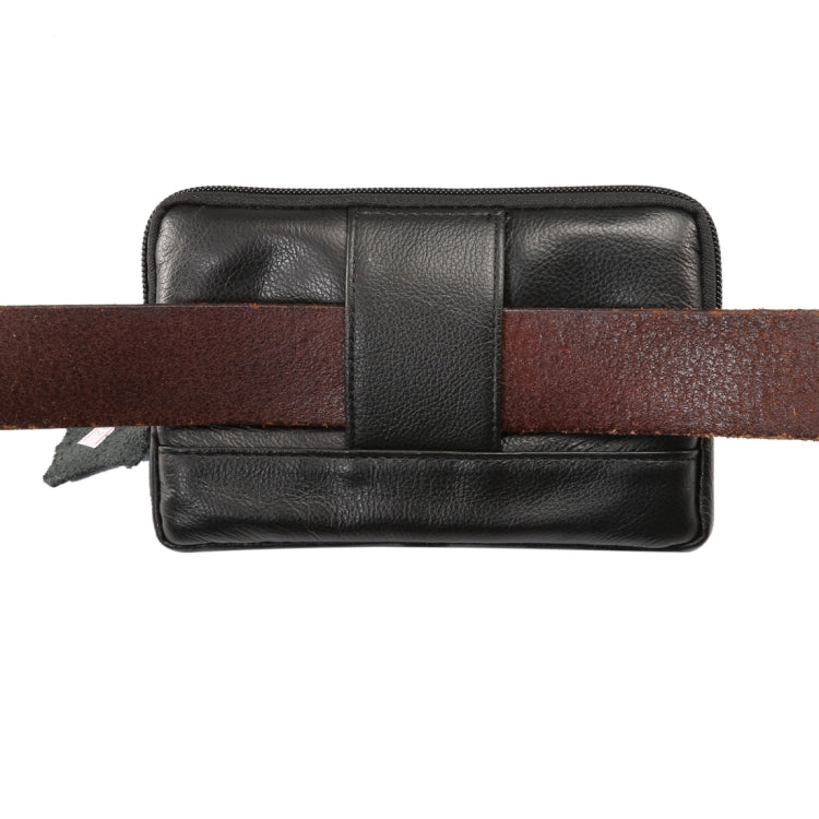 5.2 inch and Below Universal Genuine Leather Men Horizontal Style Case Waist Bag with Belt Hole, For iPhone, Samsung, Sony, Huawei, Meizu, Lenovo, ASUS, Oneplus, Xiaomi, Cubot, Ulefone, Letv, DOOGEE, Vkworld, and other