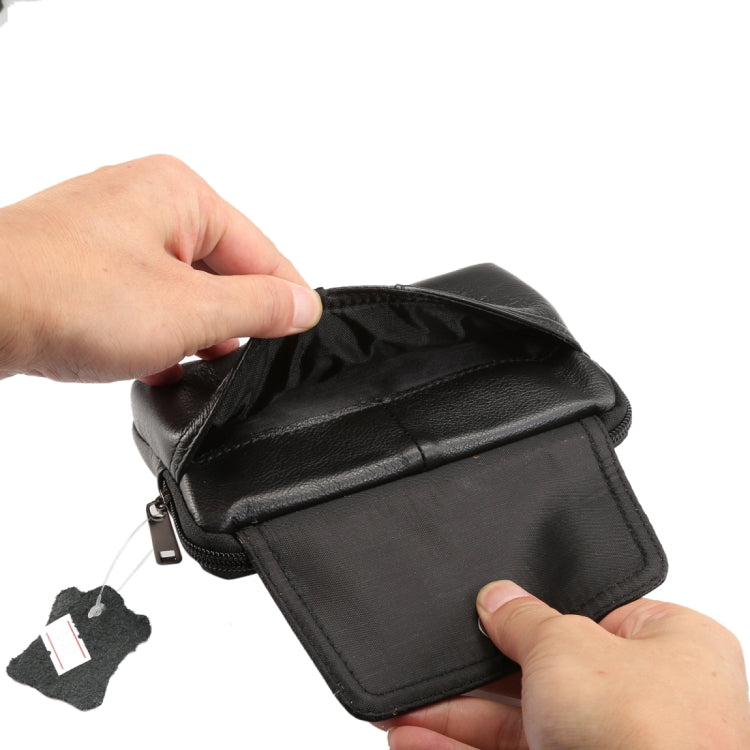 5.2 inch and Below Universal Genuine Leather Men Horizontal Style Case Waist Bag with Belt Hole, For iPhone, Samsung, Sony, Huawei, Meizu, Lenovo, ASUS, Oneplus, Xiaomi, Cubot, Ulefone, Letv, DOOGEE, Vkworld, and other