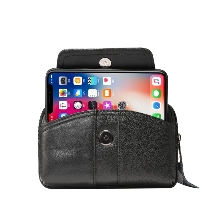 5.2 inch and Below Universal Genuine Leather Men Horizontal Style Case Waist Bag with Belt Hole, For iPhone, Samsung, Sony, Huawei, Meizu, Lenovo, ASUS, Oneplus, Xiaomi, Cubot, Ulefone, Letv, DOOGEE, Vkworld, and other