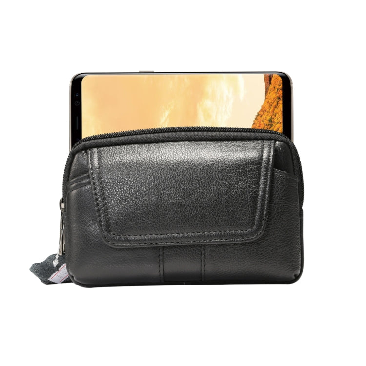 5.2 inch and Below Universal Genuine Leather Men Horizontal Style Case Waist Bag with Belt Hole, For iPhone, Samsung, Sony, Huawei, Meizu, Lenovo, ASUS, Oneplus, Xiaomi, Cubot, Ulefone, Letv, DOOGEE, Vkworld, and other