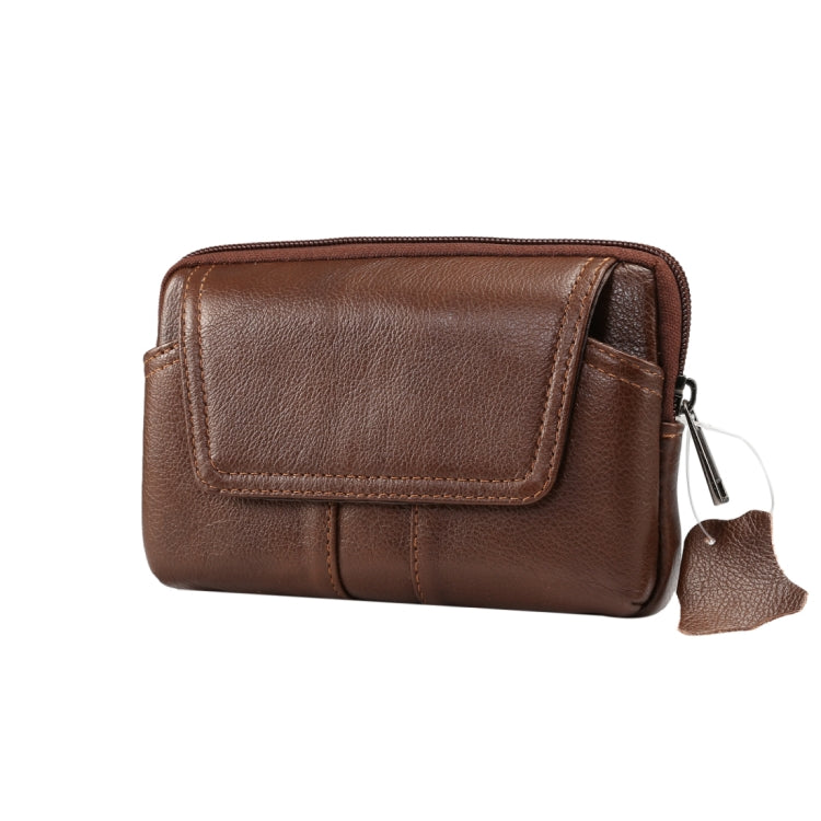 5.2 inch and Below Universal Genuine Leather Men Horizontal Style Case Waist Bag with Belt Hole, For iPhone, Samsung, Sony, Huawei, Meizu, Lenovo, ASUS, Oneplus, Xiaomi, Cubot, Ulefone, Letv, DOOGEE, Vkworld, and other