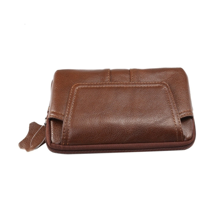 5.2 inch and Below Universal Genuine Leather Men Horizontal Style Case Waist Bag with Belt Hole, For iPhone, Samsung, Sony, Huawei, Meizu, Lenovo, ASUS, Oneplus, Xiaomi, Cubot, Ulefone, Letv, DOOGEE, Vkworld, and other