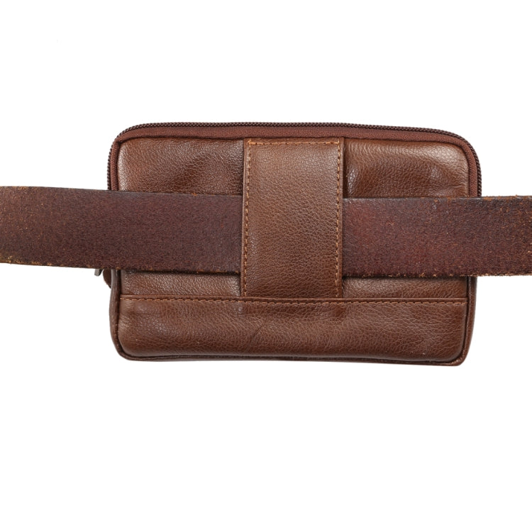5.2 inch and Below Universal Genuine Leather Men Horizontal Style Case Waist Bag with Belt Hole, For iPhone, Samsung, Sony, Huawei, Meizu, Lenovo, ASUS, Oneplus, Xiaomi, Cubot, Ulefone, Letv, DOOGEE, Vkworld, and other