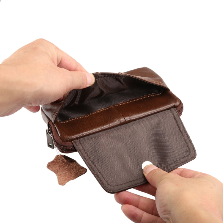5.2 inch and Below Universal Genuine Leather Men Horizontal Style Case Waist Bag with Belt Hole, For iPhone, Samsung, Sony, Huawei, Meizu, Lenovo, ASUS, Oneplus, Xiaomi, Cubot, Ulefone, Letv, DOOGEE, Vkworld, and other