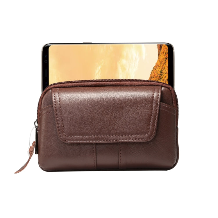 5.2 inch and Below Universal Genuine Leather Men Horizontal Style Case Waist Bag with Belt Hole, For iPhone, Samsung, Sony, Huawei, Meizu, Lenovo, ASUS, Oneplus, Xiaomi, Cubot, Ulefone, Letv, DOOGEE, Vkworld, and other
