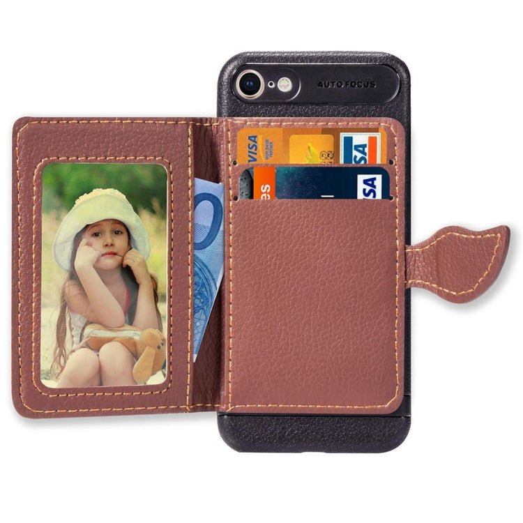 Leaf Style Magnetic Leather Case For iPhone SE 2020 & 8 & 7 , with Holder & Card Slots & Wallet & Photo Frame