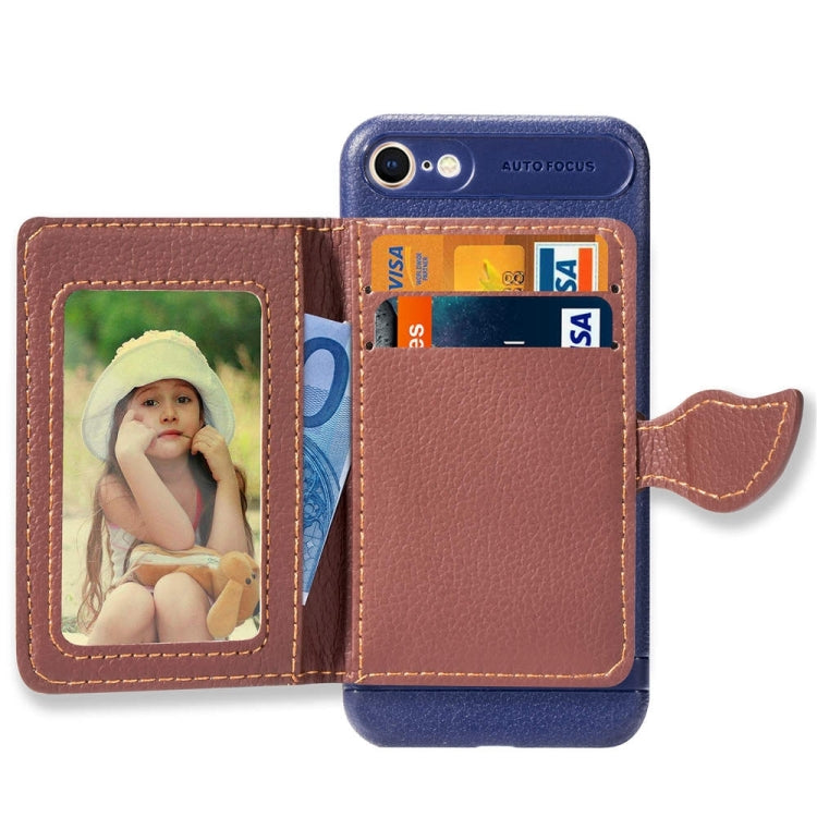Leaf Style Magnetic Leather Case For iPhone SE 2020 & 8 & 7 , with Holder & Card Slots & Wallet & Photo Frame