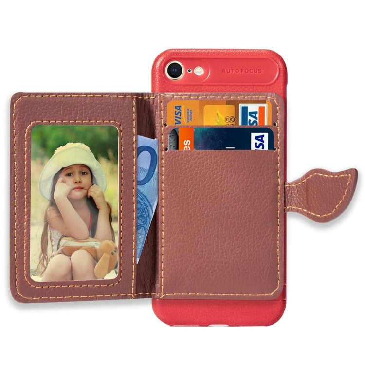 Leaf Style Magnetic Leather Case For iPhone SE 2020 & 8 & 7 , with Holder & Card Slots & Wallet & Photo Frame