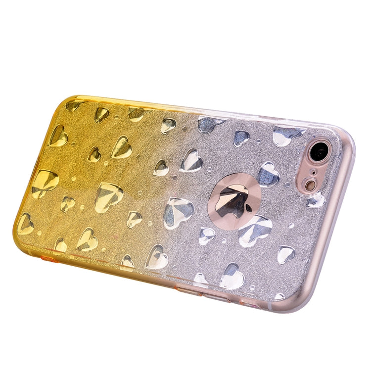Heart Pattern Diamond Texture TPU Protector Back Cover Case For iPhone SE 2020 / 8 / 7