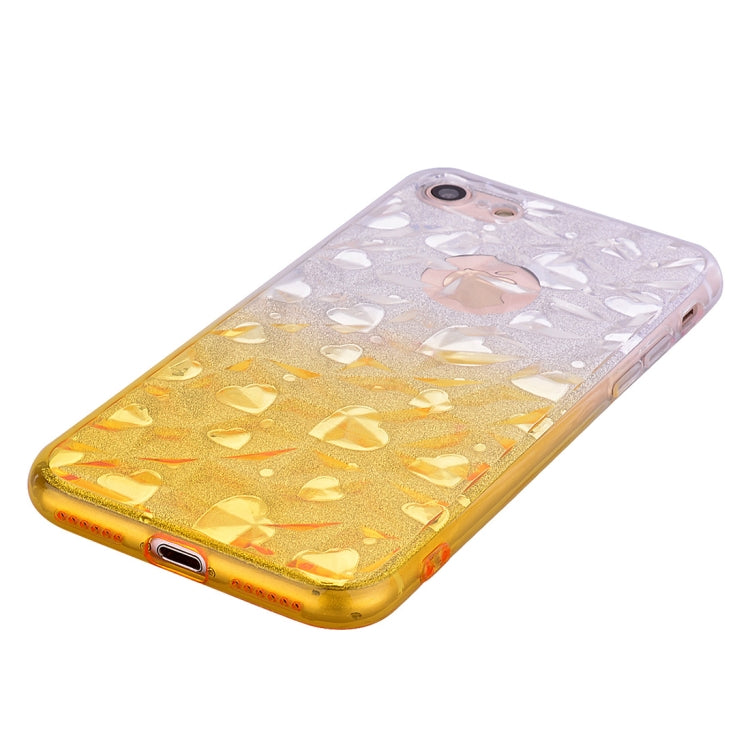 Heart Pattern Diamond Texture TPU Protector Back Cover Case For iPhone SE 2020 / 8 / 7