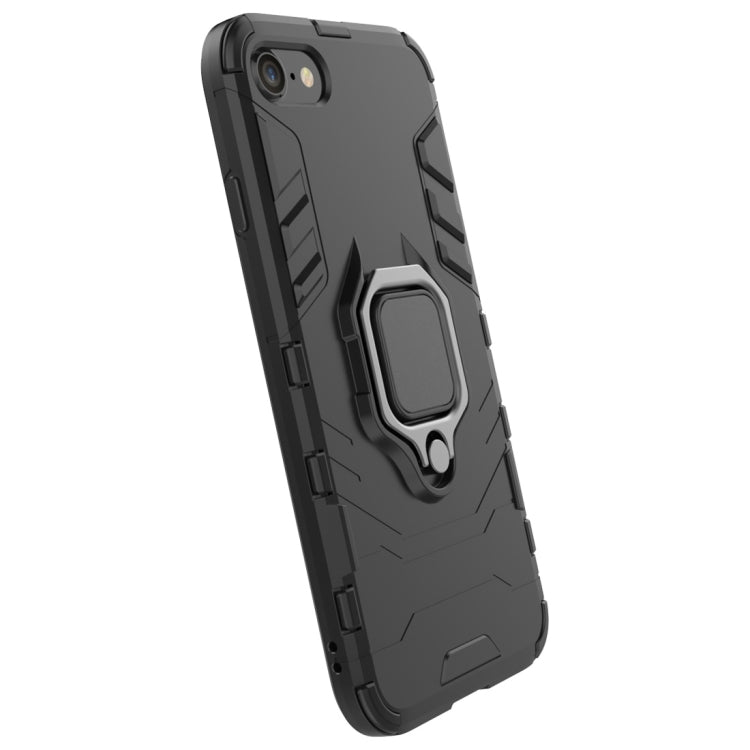 PC + TPU Shockproof Protective Case For iPhone SE 2020 & 8 & 7, with Magnetic Ring Holder (Black)